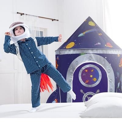 Casa de Campaña y Juegos para Niños en Forma de Nave Espacial, Plegabl