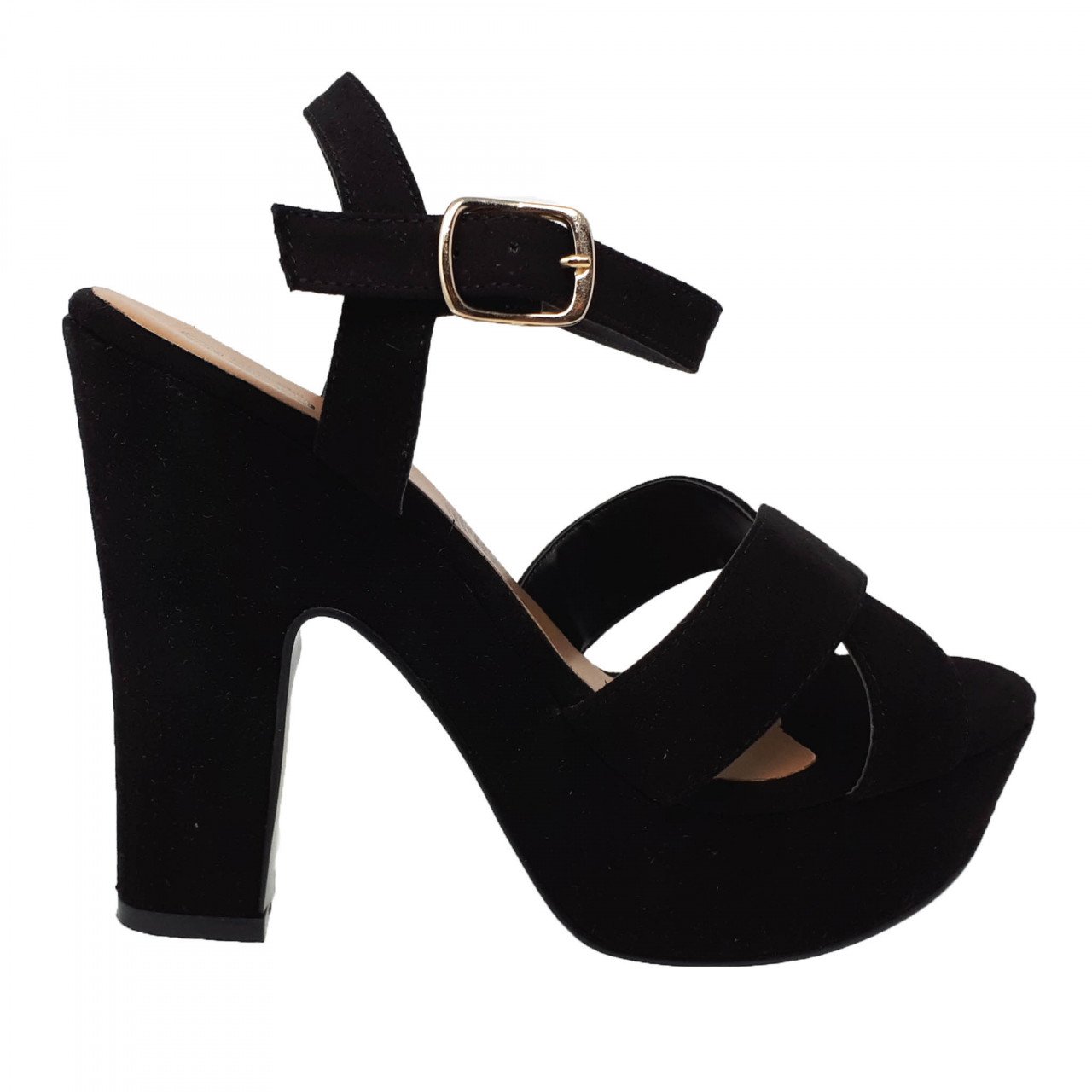 Zapatilla negra cruzada abierta Capa de Ozono 336001 | Coyote y Olivia