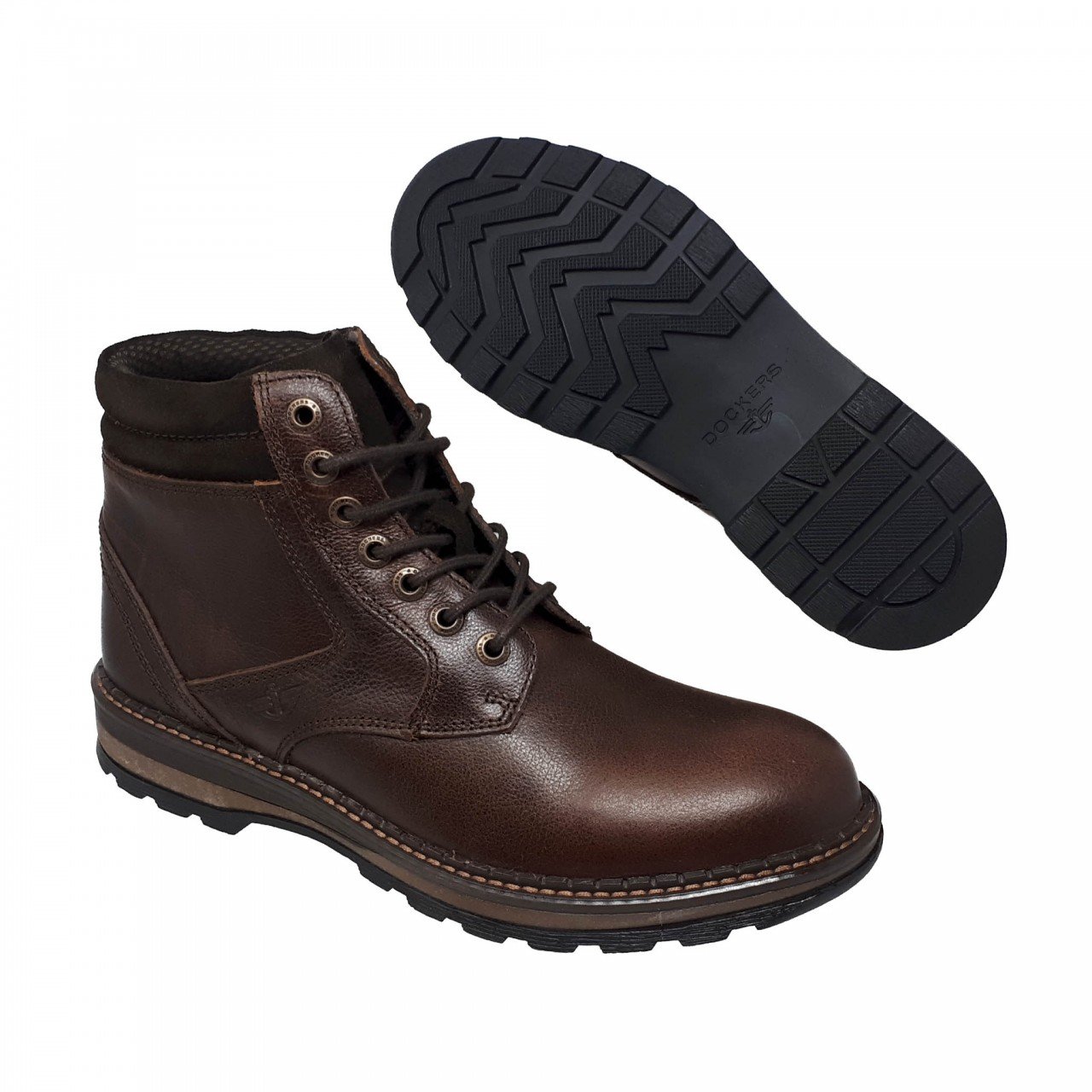 Botín café para hombre en piel Dockers 227581 | Coyote y Olivia