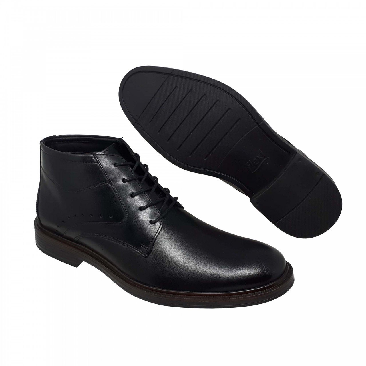Botín negro para hombre en piel Flexi 400104 | Coyote y Olivia