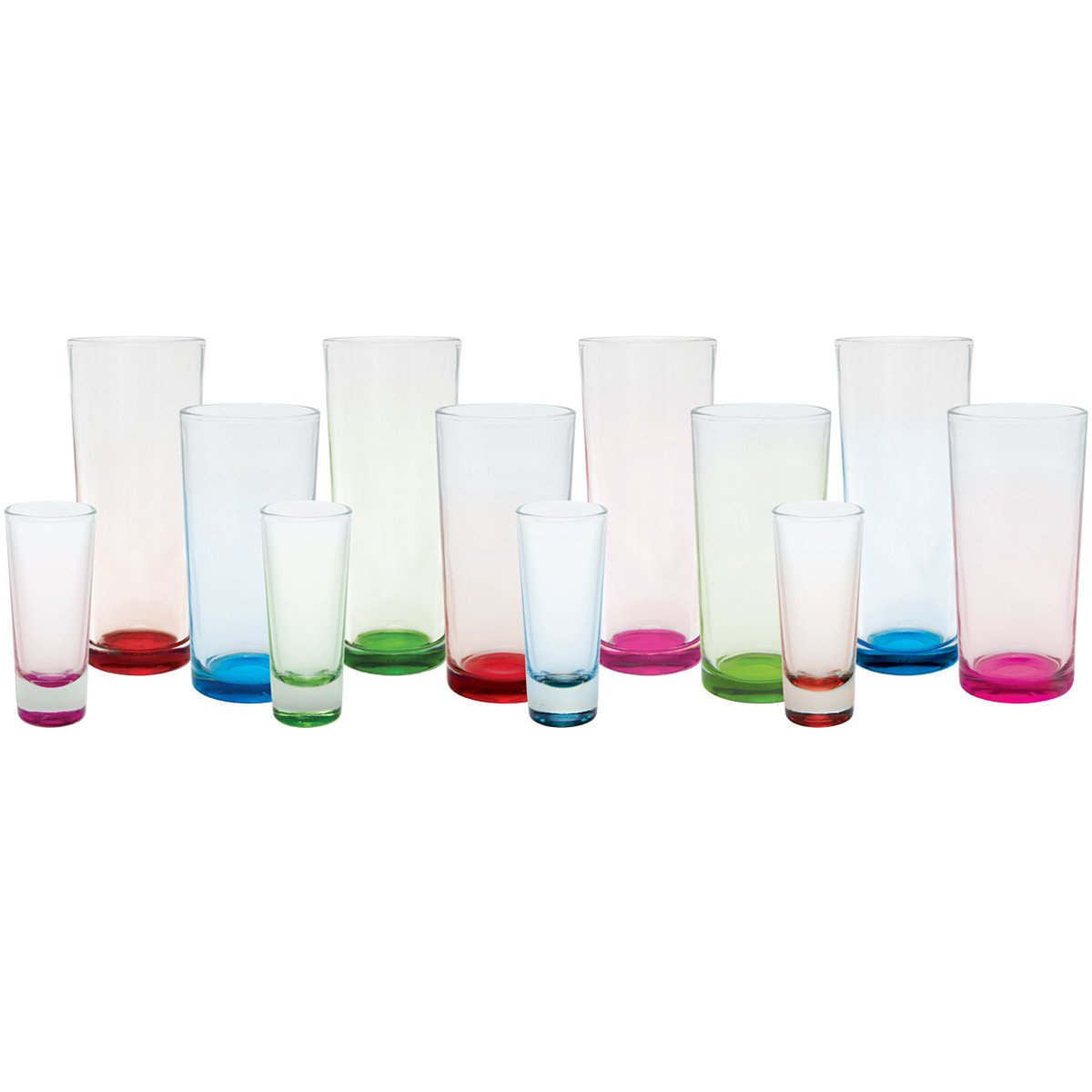 Juego de vasos colorati con fondo color | D'kore