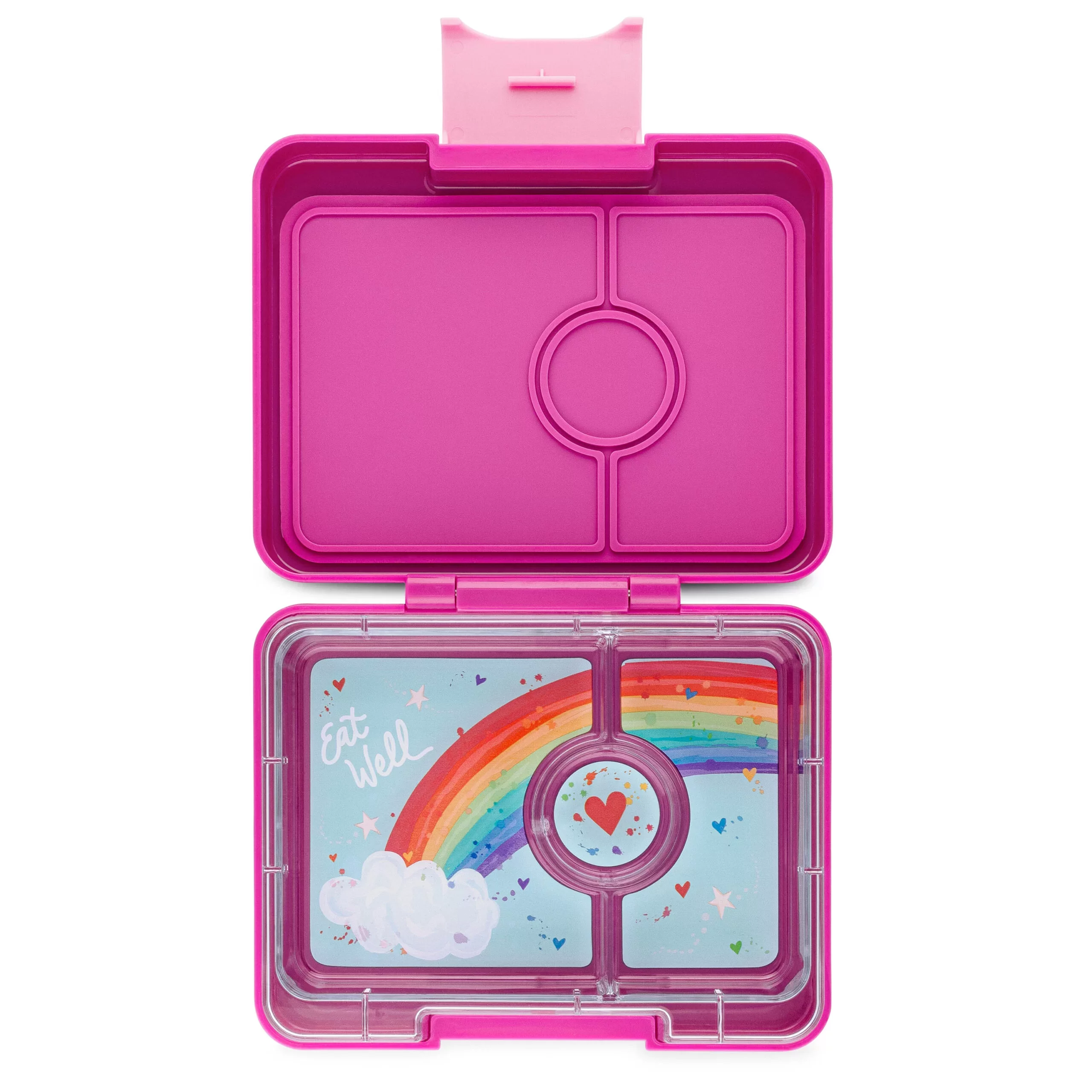 Bento Yumbox mini snack morada arcoiris ( detalle estético )