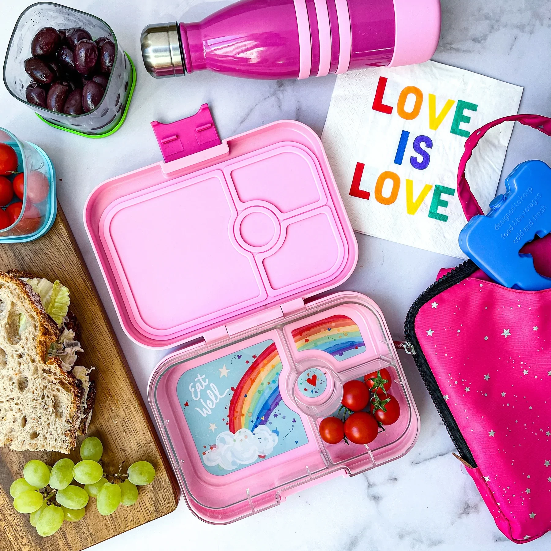 Bento Yumbox Panino Rosa Arcoiris ( se envía a partir del 26 de Agosto )