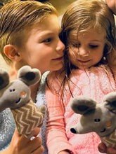 Saquito borrega manga larga ratón azul dots- PREVENTA