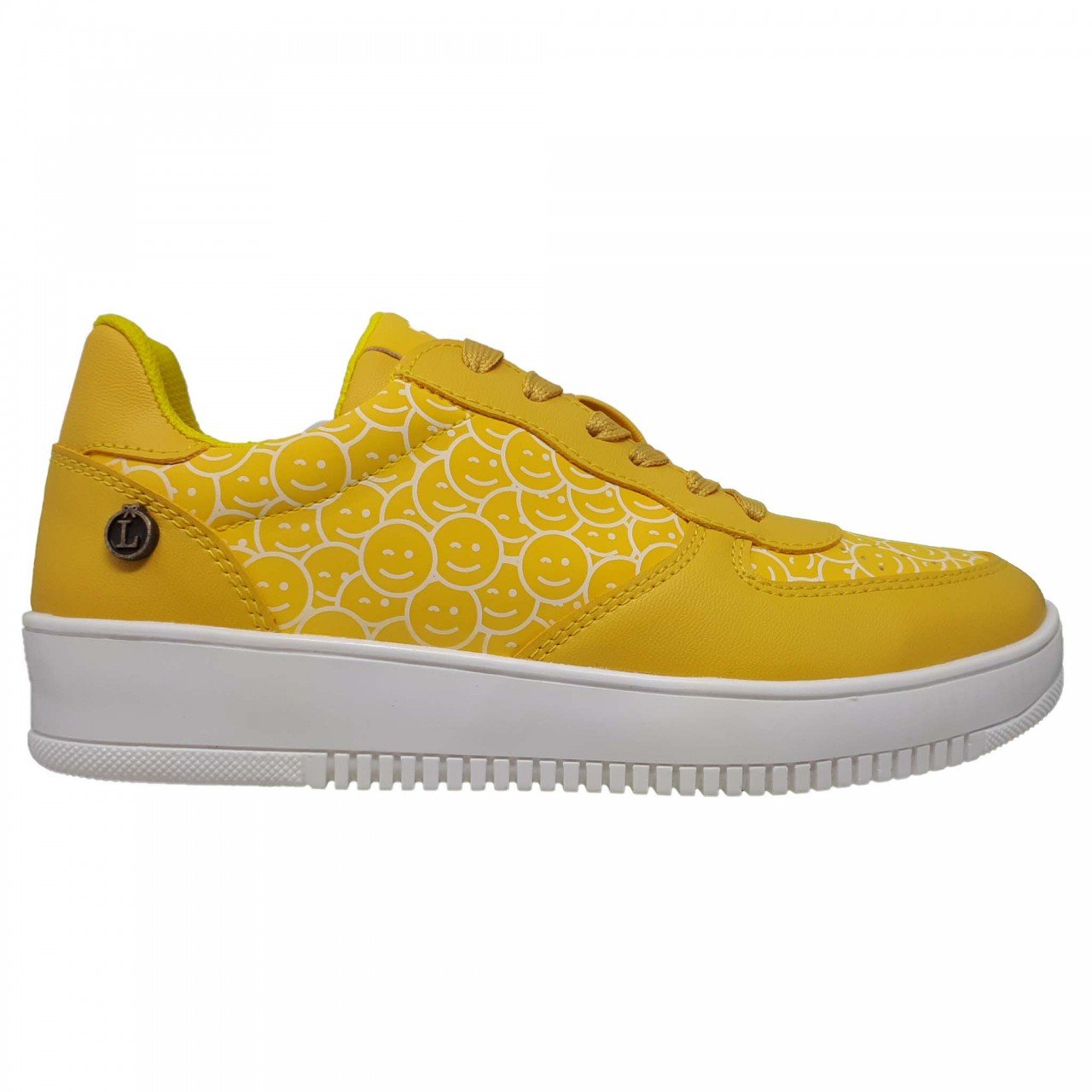 Zapato de Tenis con plataforma para Mujer en color amarillo | FASHIOLA.mx