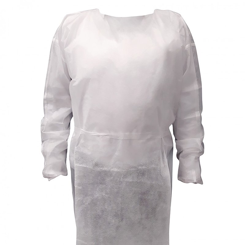 Bata desechable blanca repelente al agua Paq. 10 Pzas. Precio U.T. $76.00 M.N. + IVA