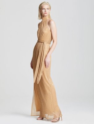 RUCHED METALLIC GOWN RUCHED METALLIC GOWN