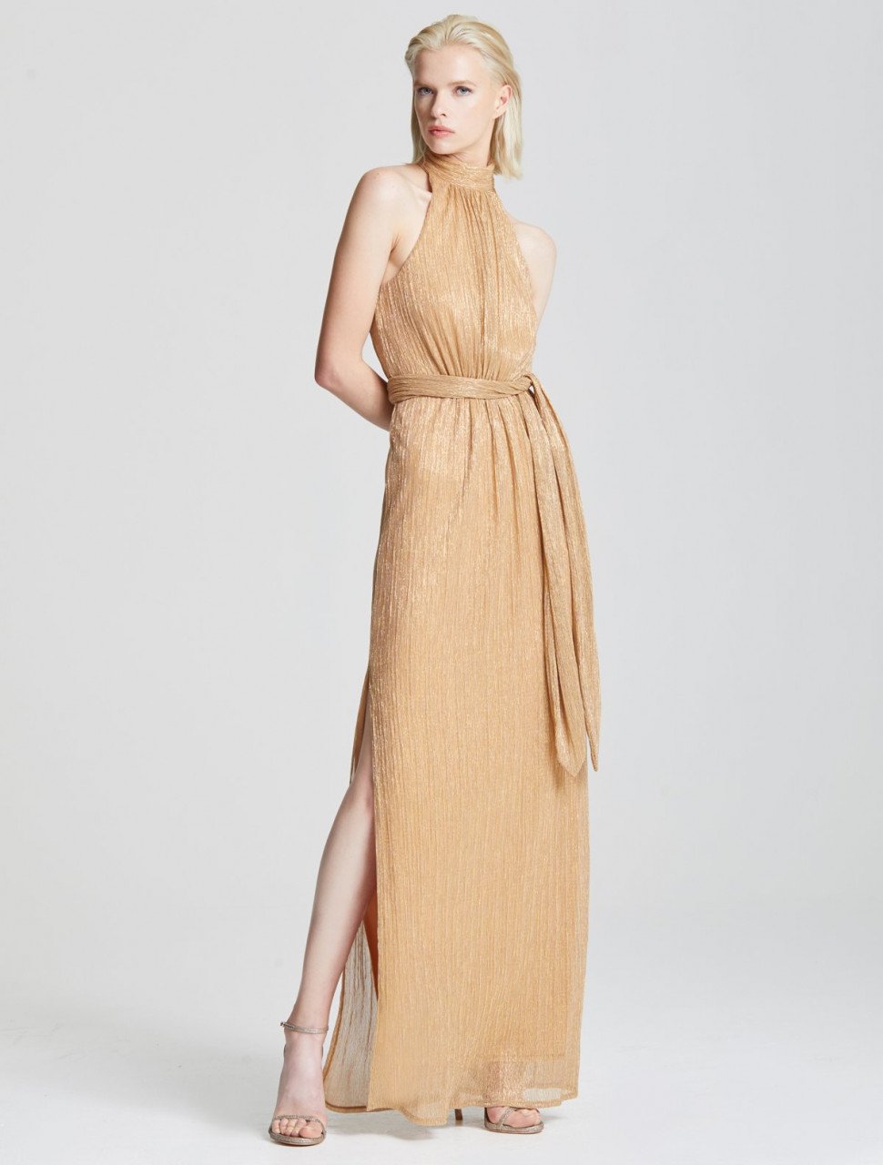 RUCHED METALLIC GOWN RUCHED METALLIC GOWN