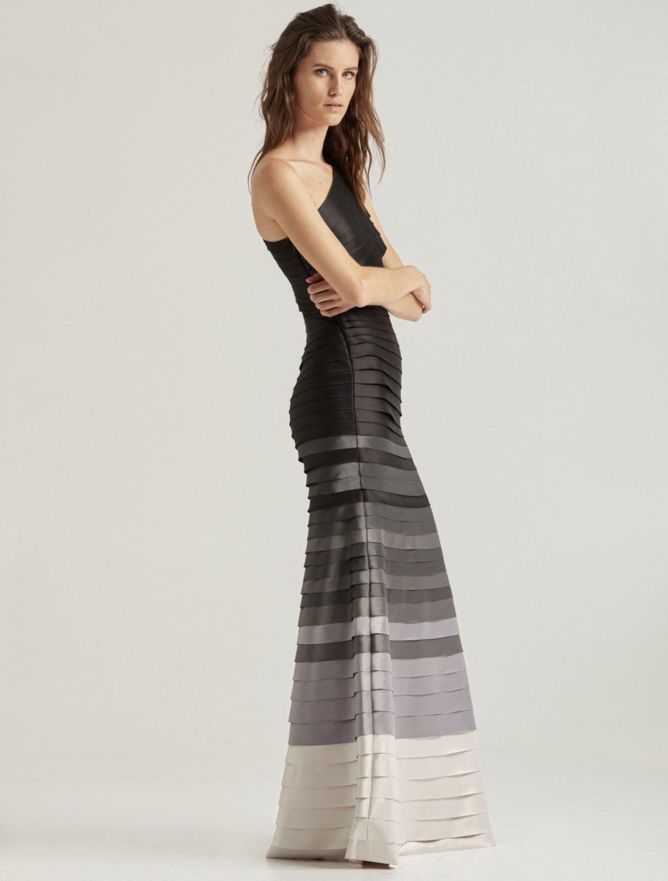 OMBRE STRIP GOWN OMBRE STRIP GOWN