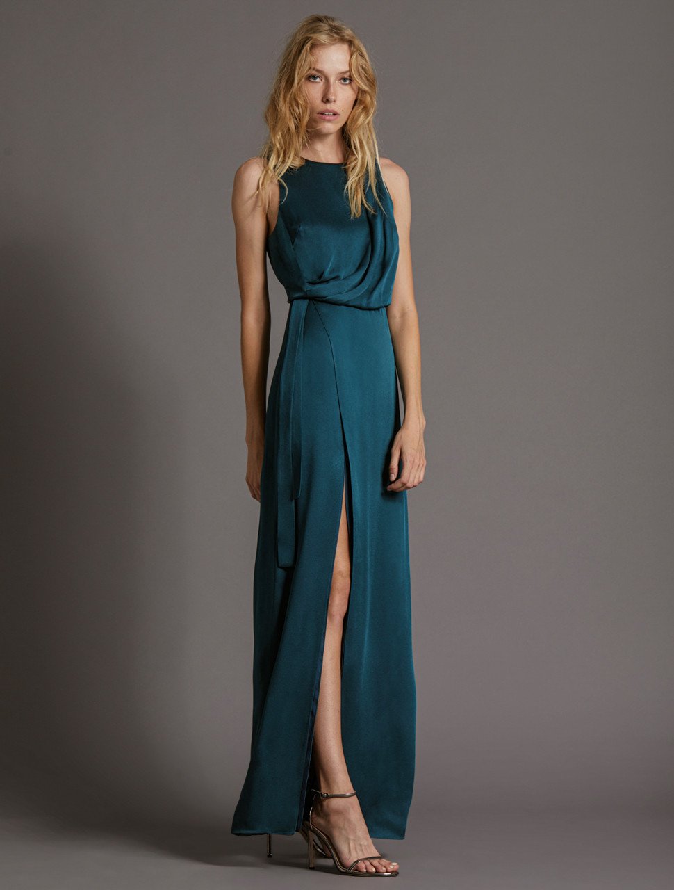 DRAPED SATIN GOWN DRAPED SATIN GOWN