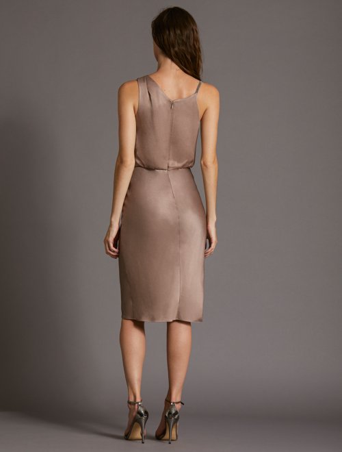 COWL SATIN DRESS
