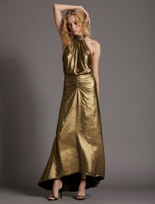MOCK NECK METALLIC GOWN MOCK NECK METALLIC GOWN