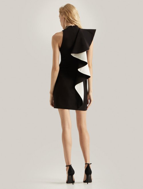 FLOUNCE CREPE DRESS
