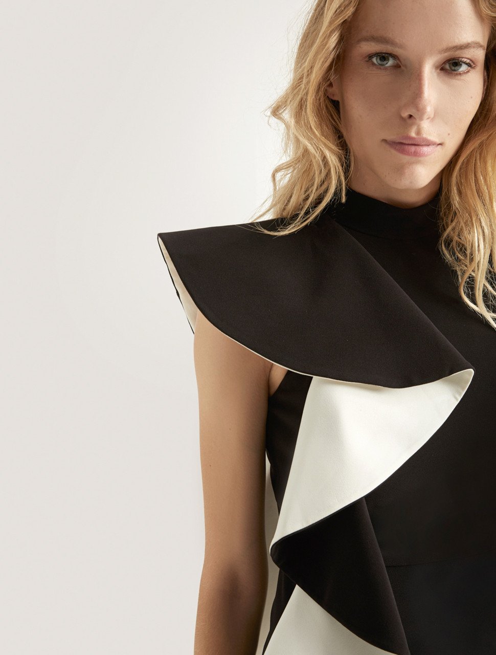 FLOUNCE CREPE DRESS FLOUNCE CREPE DRESS