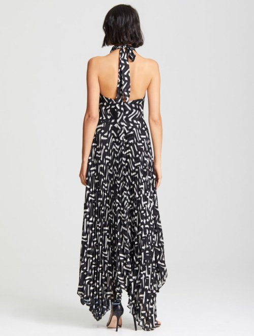 COWL PLEATED DRESS
