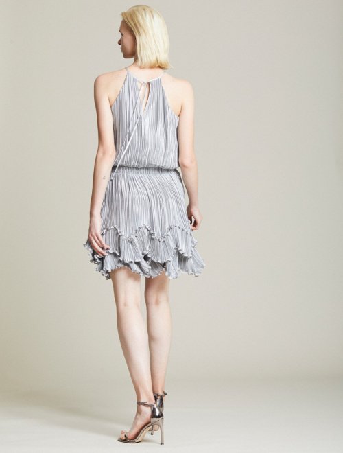 PLEATED METALLIC DRESS