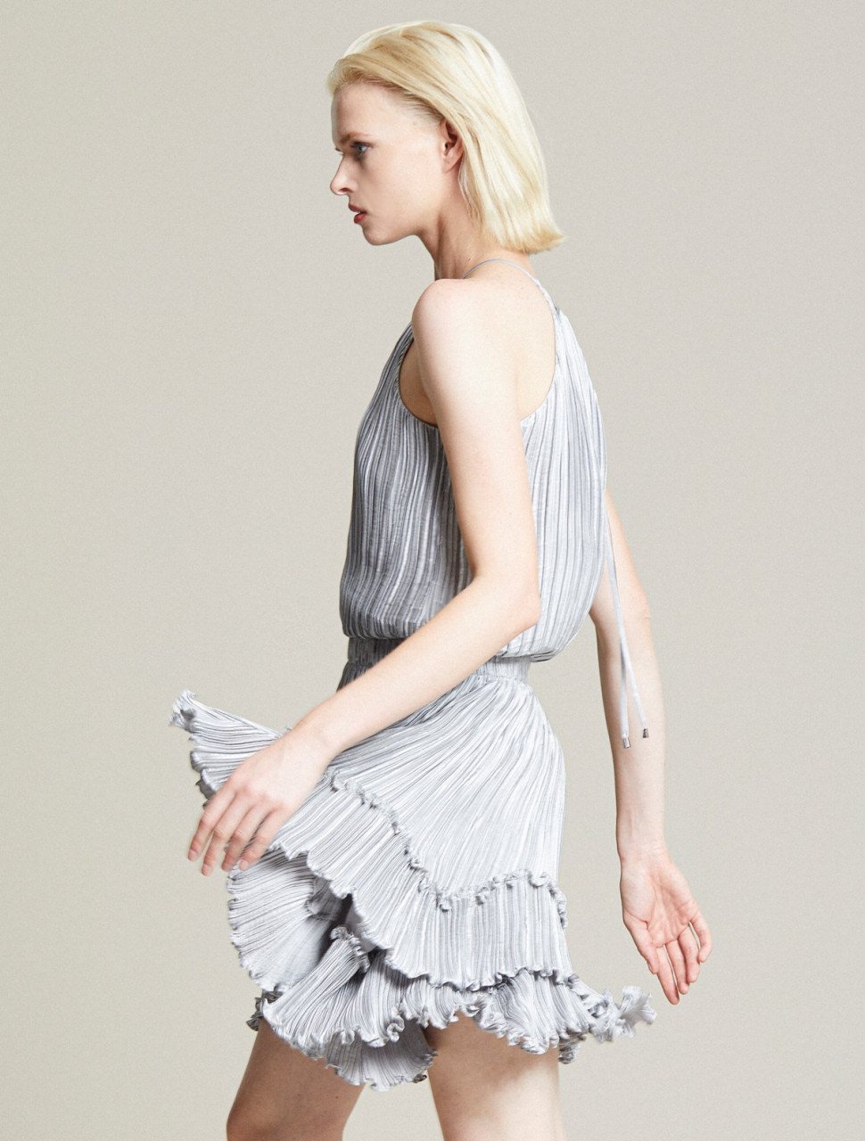 PLEATED METALLIC DRESS PLEATED METALLIC DRESS