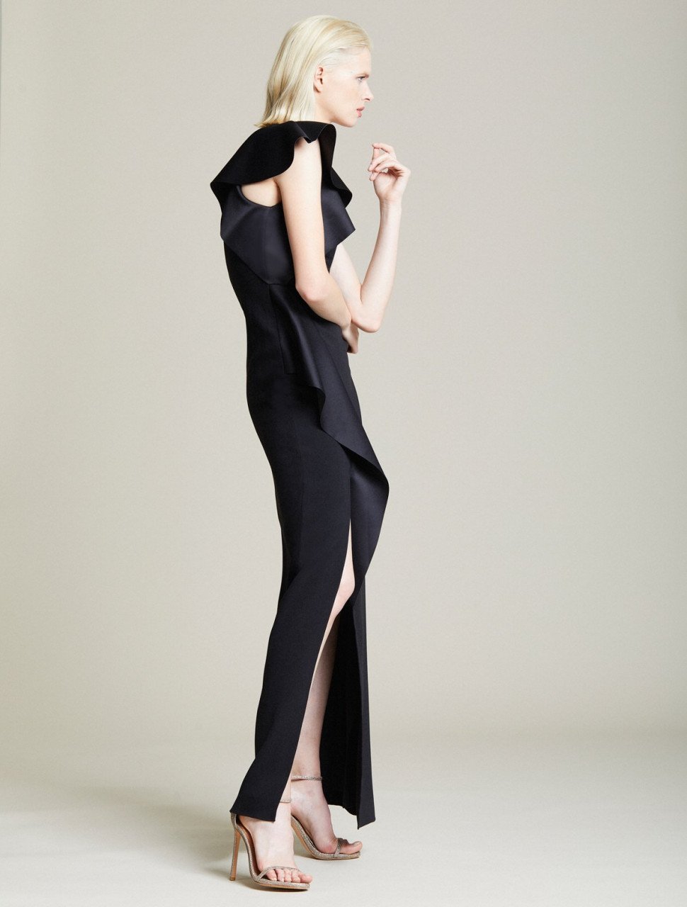 ASYMMETRIC FLOUNCE GOWN ASYMMETRIC FLOUNCE GOWN