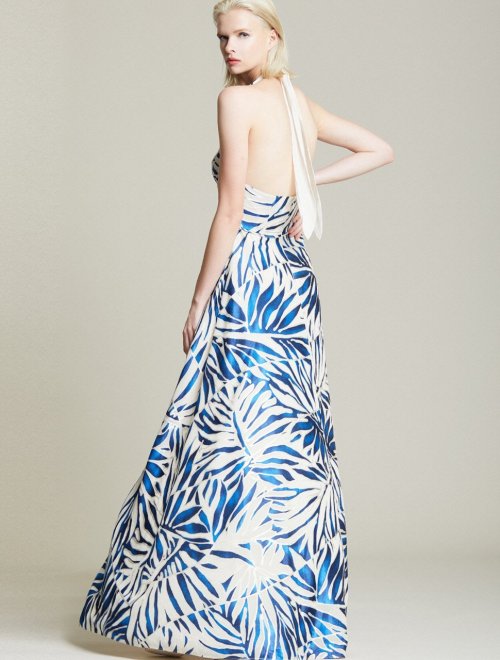 BURNOUT HALTER GOWN