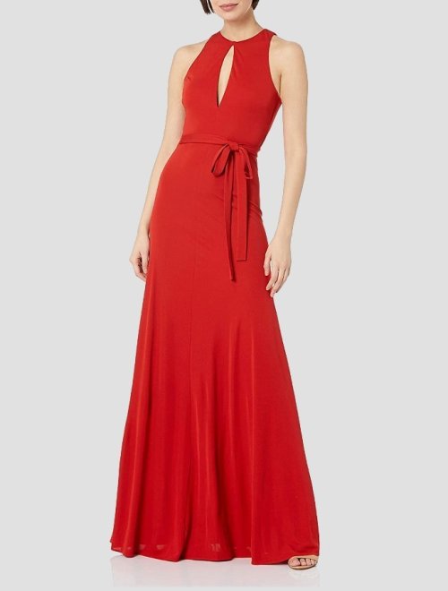 PAOLA HALTER JERSEY GOWN