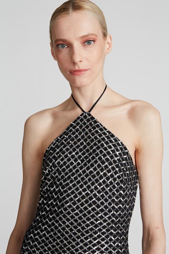 ZHI SEQUIN HALTER GOWN ZHI SEQUIN HALTER GOWN