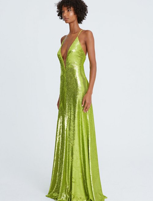 KIARA SEQUINS V-NECK GOWN