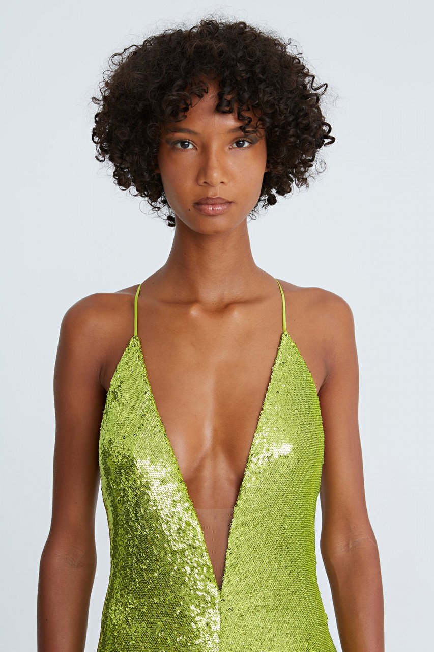 KIARA SEQUINS V-NECK GOWN KIARA SEQUINS V-NECK GOWN
