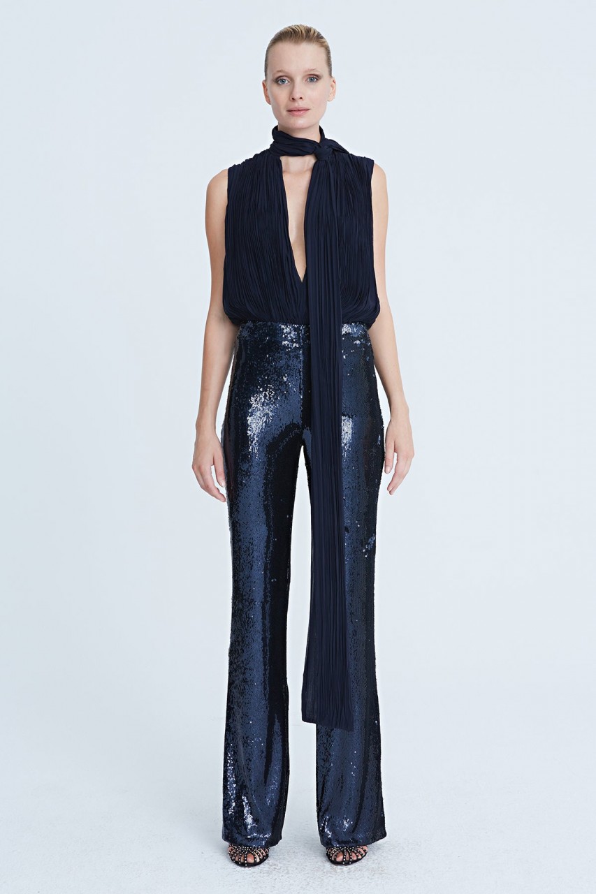 CARLY CHIFFON PLEATED BODYSUIT CARLY CHIFFON PLEATED BODYSUIT