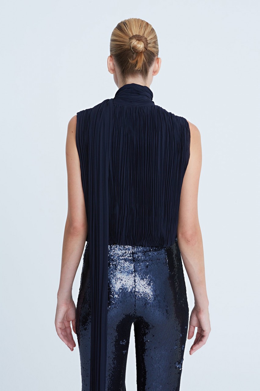 CARLY CHIFFON PLEATED BODYSUIT CARLY CHIFFON PLEATED BODYSUIT