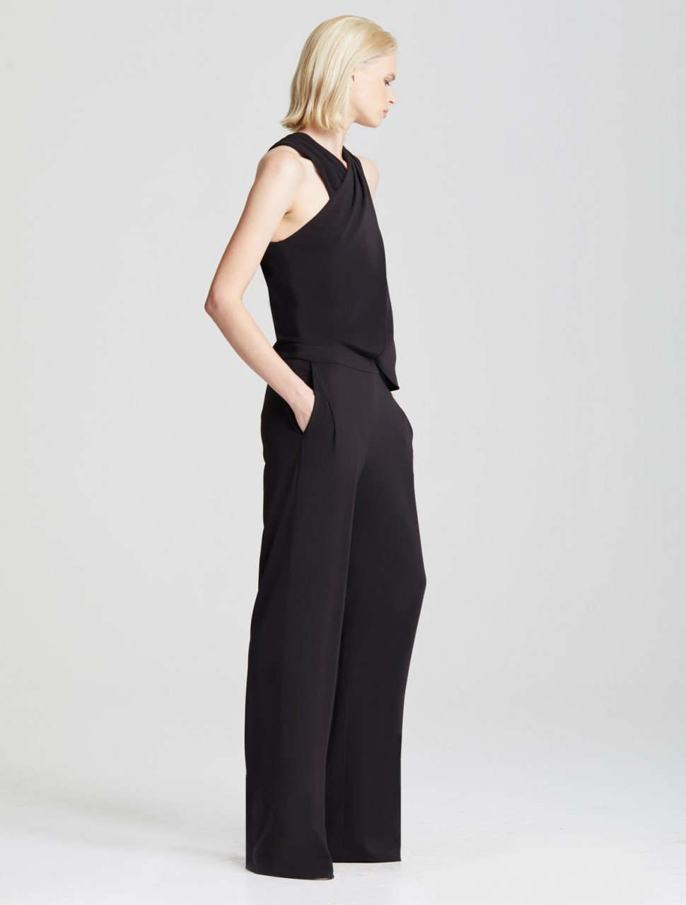 WRAP NECK JUMPSUIT WRAP NECK JUMPSUIT