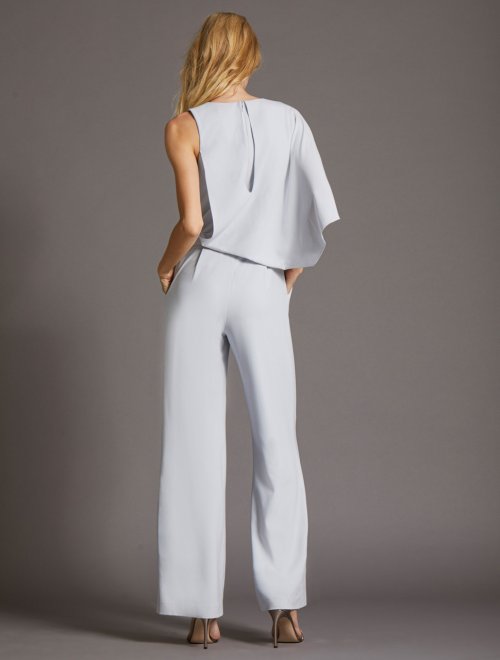 ASYMMETRIC CAPE JUMPSUIT