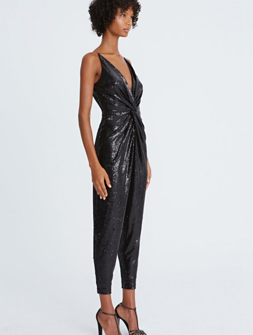 MARIAH SEQUINS TWIST JUMPSUIT