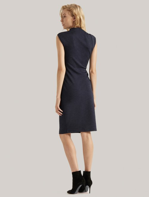 DRAPED NECK DRESS