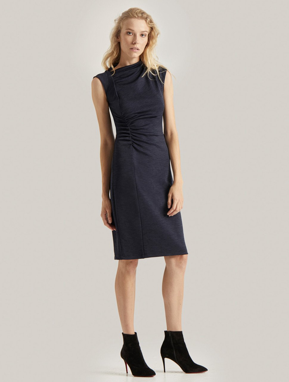 DRAPED NECK DRESS DRAPED NECK DRESS