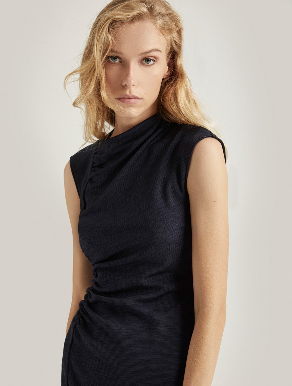 DRAPED NECK DRESS DRAPED NECK DRESS