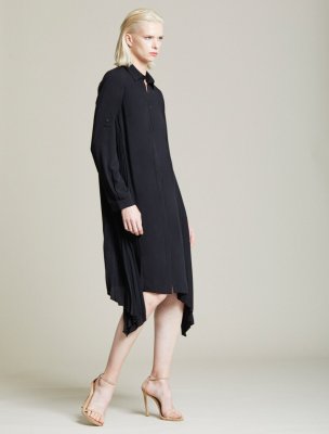 SIDE PLEATED SHIRT DRESS SIDE PLEATED SHIRT DRESS
