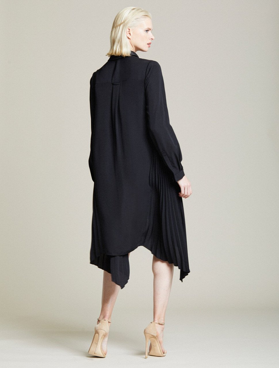 SIDE PLEATED SHIRT DRESS SIDE PLEATED SHIRT DRESS
