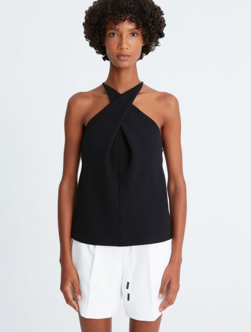 LAUREL CREPE HALTER TOP