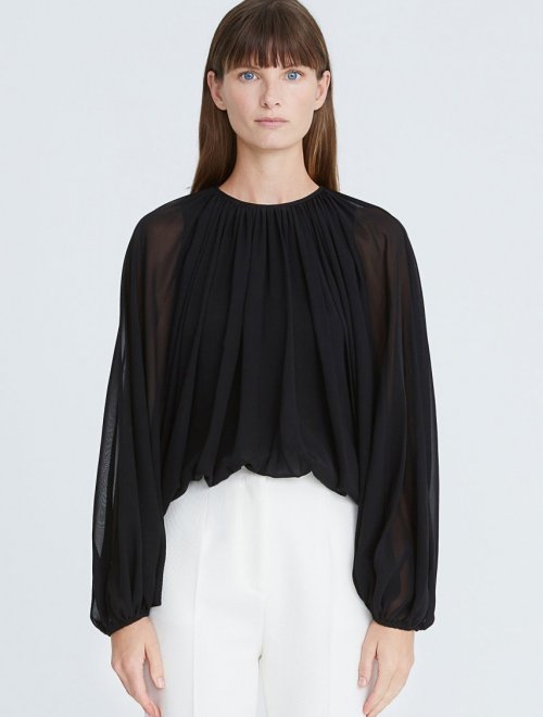 CARA SILK CHIFFON BLOUSON TOP