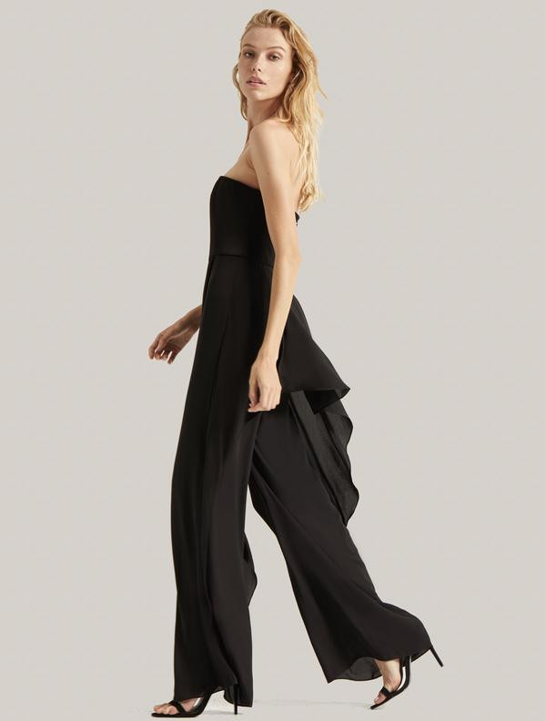 STRAPLESS DRAPE OVERLAY JUMPSUIT STRAPLESS DRAPE OVERLAY JUMPSUIT