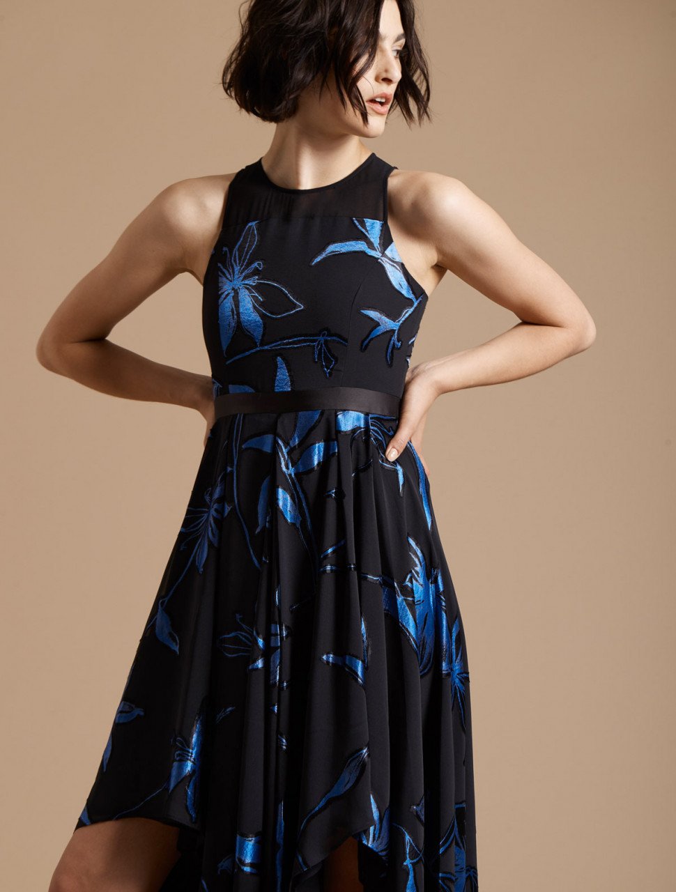 BLOSSOM BURNOUT HANDKERCHIEF HEM GOWN BLOSSOM BURNOUT HANDKERCHIEF HEM GOWN