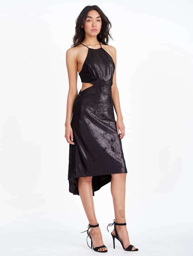 VESTIDO LENTEJUELAS CON RECORTES VESTIDO LENTEJUELAS CON RECORTES