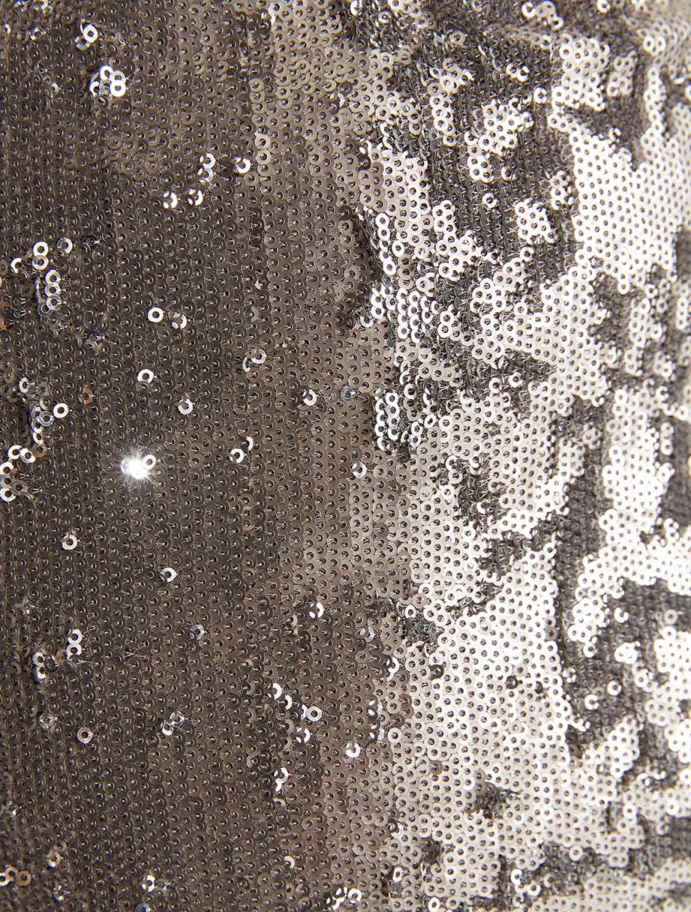 VESTIDO LARGO CON LETEJUELAS BI COLOR Y RECORTE VESTIDO LARGO CON LETEJUELAS BI COLOR Y RECORTE