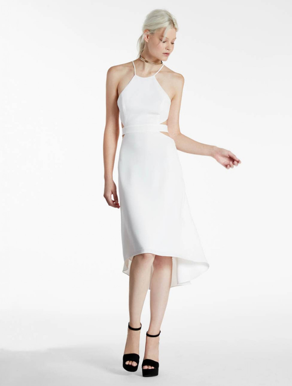 VESTIDO CREPE CON RECORTES VESTIDO CREPE CON RECORTES