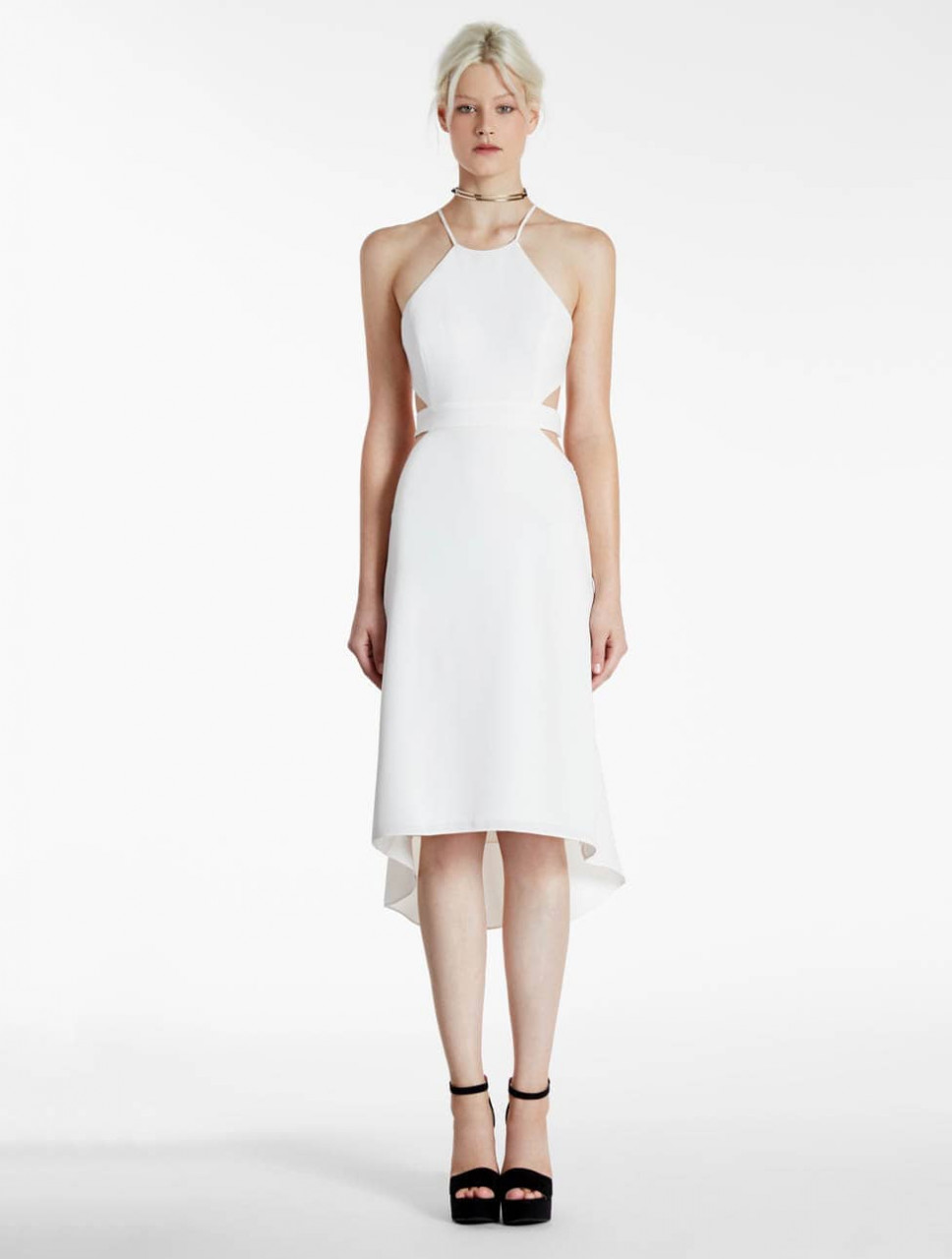 VESTIDO CREPE CON RECORTES VESTIDO CREPE CON RECORTES