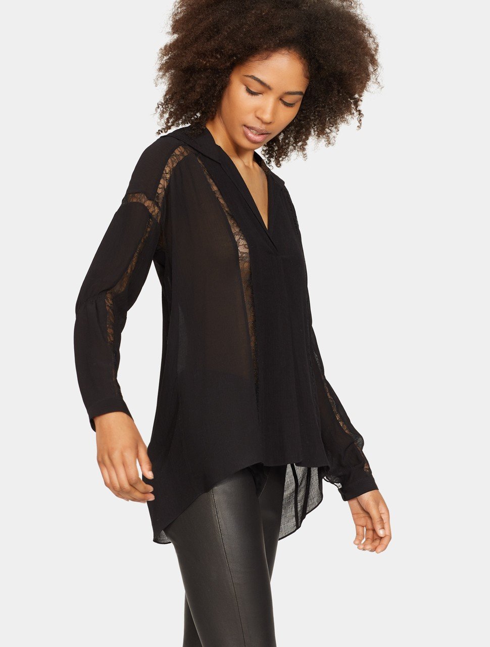 LONG SLEEVE BUTTON DOWN SHIRT WITH TAPING DETAIL LONG SLEEVE BUTTON DOWN SHIRT WITH TAPING DETAIL