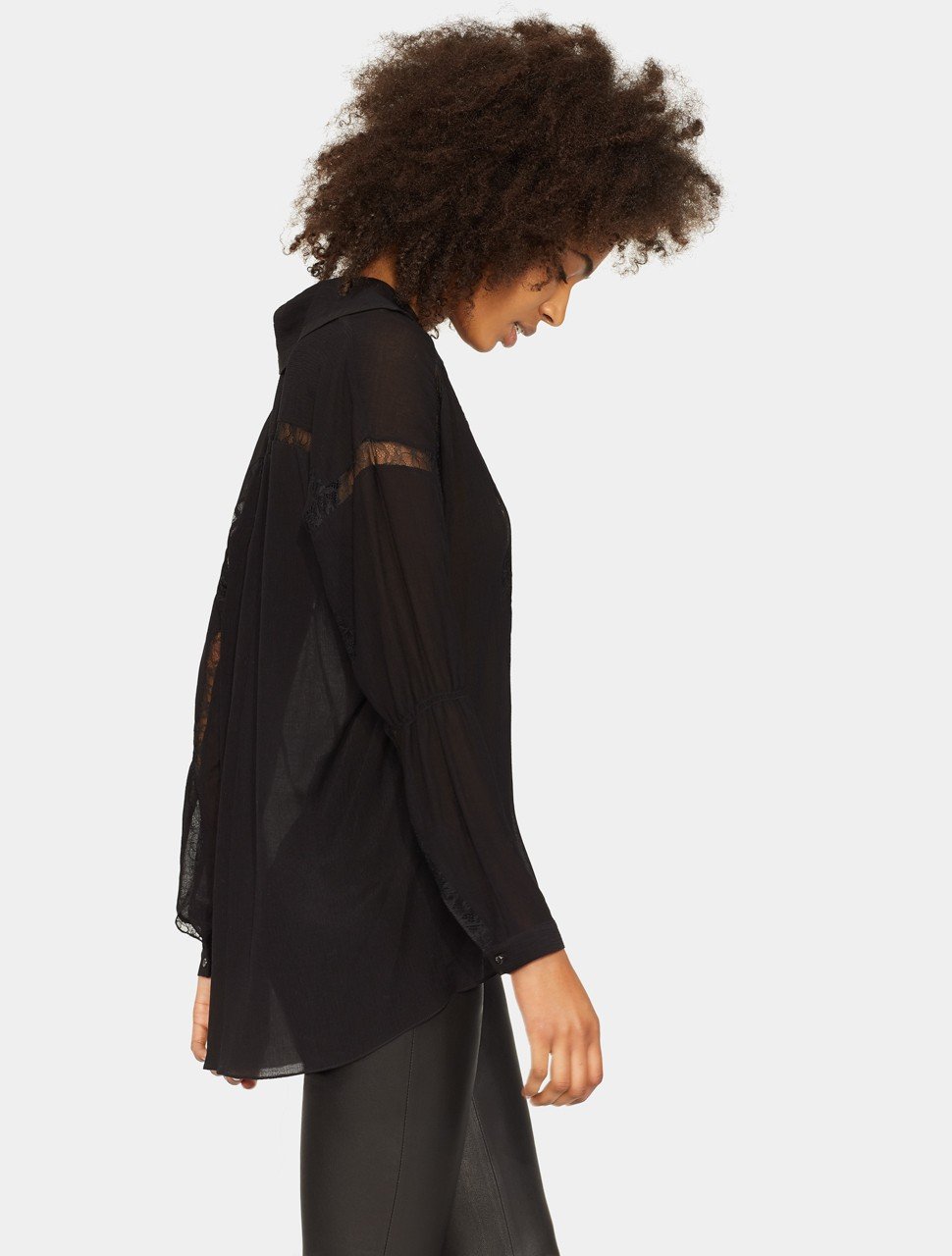 LONG SLEEVE BUTTON DOWN SHIRT WITH TAPING DETAIL LONG SLEEVE BUTTON DOWN SHIRT WITH TAPING DETAIL