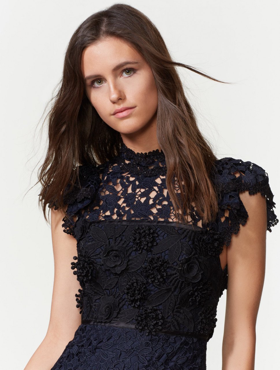 COLORBLOCKED 3D LACE DRESS COLORBLOCKED 3D LACE DRESS