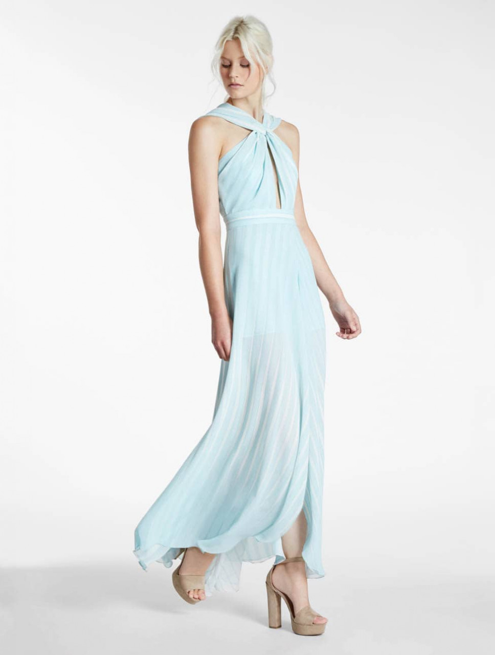 VESTIDO LARGO FLUIDO STAMPADO GEORGETTE VESTIDO LARGO FLUIDO STAMPADO GEORGETTE