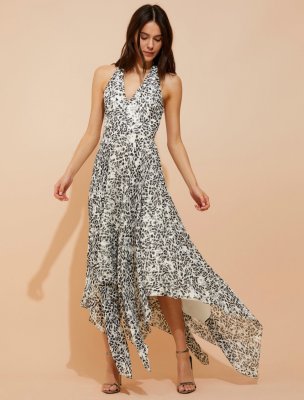 PRINTED LUREX STRIPE FLOWY GOWN PRINTED LUREX STRIPE FLOWY GOWN